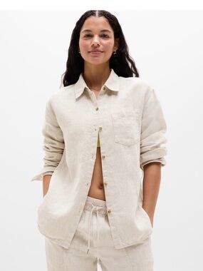 Athleta Retreat Linen Top Size Med EUC